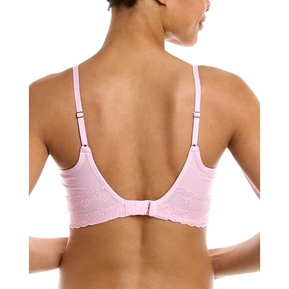 Natori Pink Lacy Bra Nordstrom Bliss Perfection Contour Soft Cup 32DDD Wireless - Picture 2 of 8